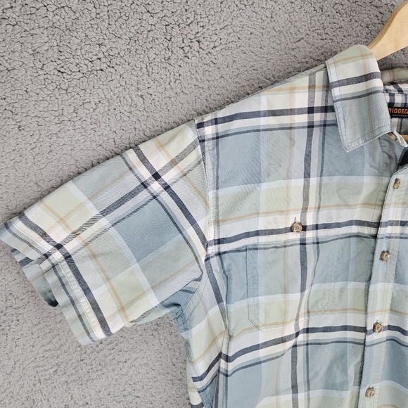 Ridgecut Toughwear Shirt Men's Large Short Sleeve Button Up Pockets Plaid - Picture 2 of 7